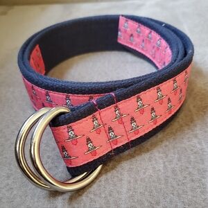 Vineyard Vines Lighthouse Printed D-Ring Belt New England Preppy Nautical Size M